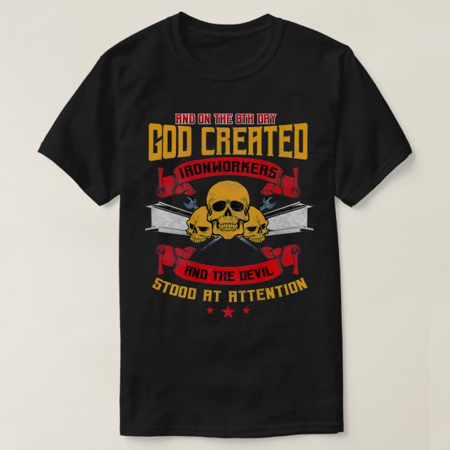 Camiseta Ironworker Metal Rodbuster Design na parte traseir (Frente do Design)