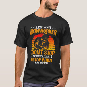 Camiseta Ironworker Retro Vintage Sunset Contratante Welde