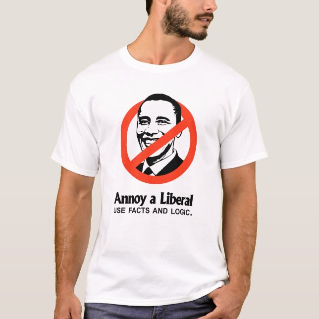 Camiseta Irrite um liberal - use fatos e lógica (Frente)