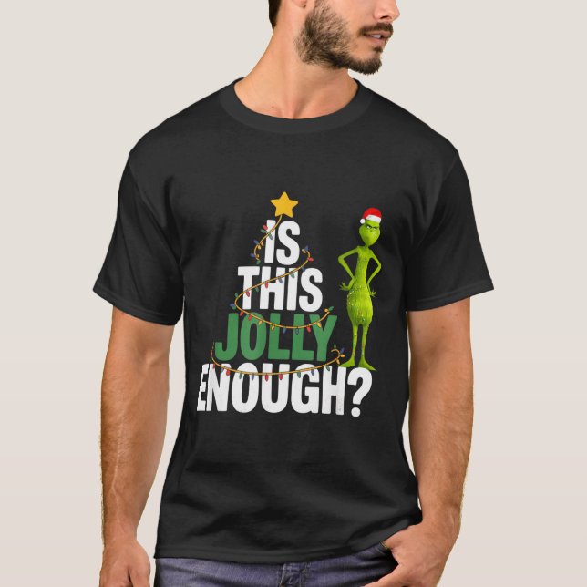 Camiseta Is This Jolly Enough Funny Christmas Tree Lights H (Frente)