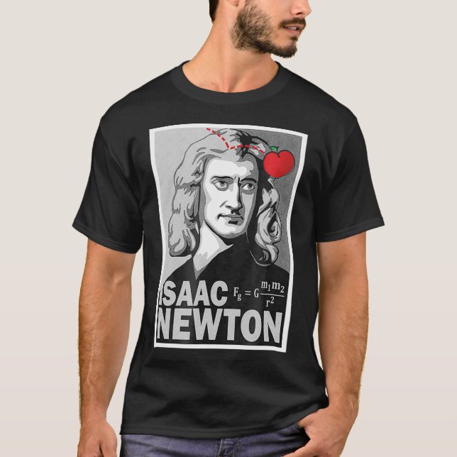 Camiseta Isaac Newton Poster Style Pop Art (Frente)