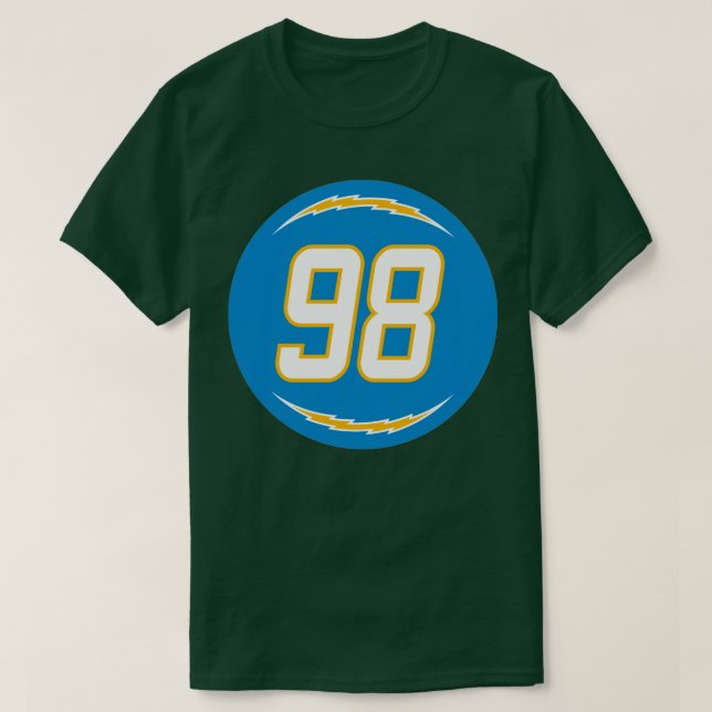 Camiseta Isaac Rochell Número 98 Jersey Los Angeles Charger (Frente do Design)