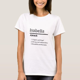 Camiseta Isabella, Definição de Nome Personalizado para Rap