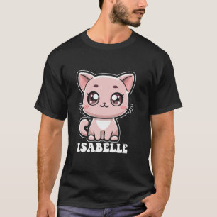 Camiseta Isabelle Cute Cat Kitten Design para Girls Name Is