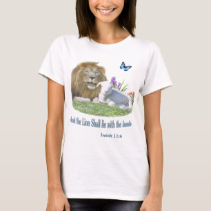 Camiseta Isaiah 11: 6 Leão e Lamb