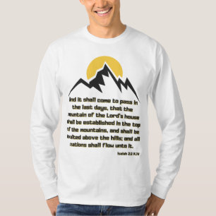 Camiseta Isaiah 2:2 Escritura de Bíblia Citação Longa Capa