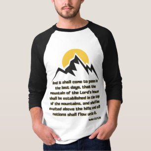 Camiseta Isaiah 2:2 Escritura de Bíblia Cote KJV Masculinos