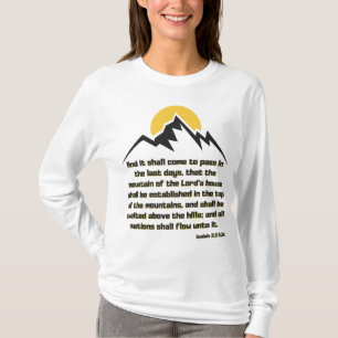 Camiseta Isaiah 2:2 Escritura de Bíblias Citação de Mulhere