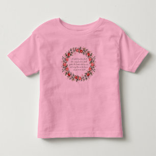 Camiseta Isaiah 40 11 KJV Reunir os Cordeiros Morango