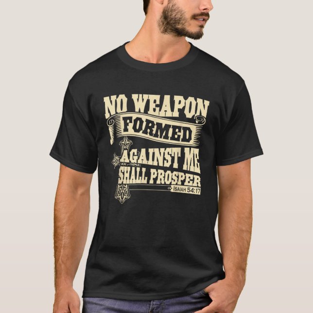 Camiseta Isaiah 54 17 Christian For Men Gift (Frente)