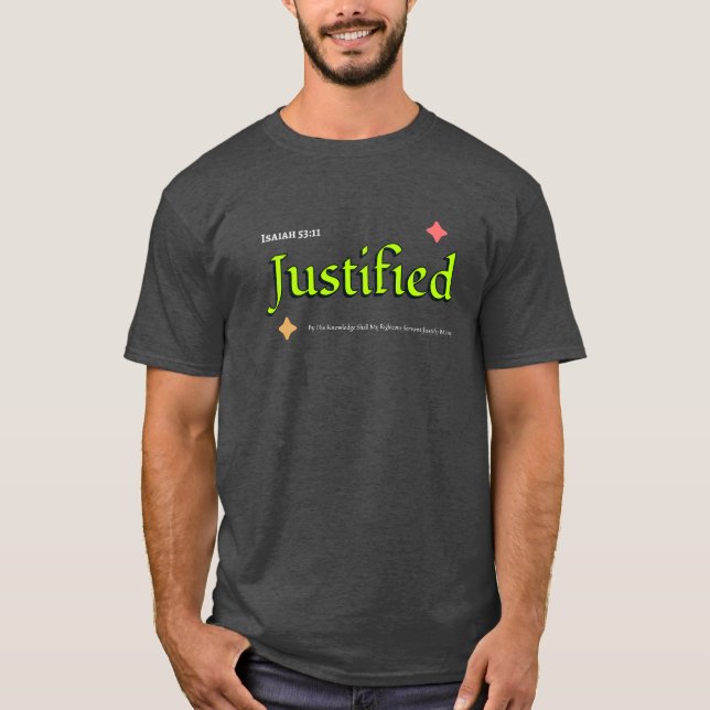 Camiseta Isaiah Justificado 53:11 Cristão (Frente)