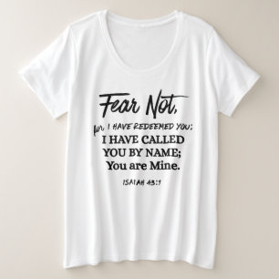 Camiseta Isaías 43:1 Não tema Eu Redimi Texto Preto