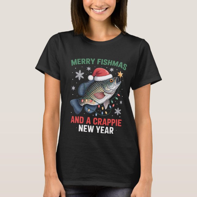 Camiseta Isca de peixe engraçada de Natal Armadilha para pe (Frente)
