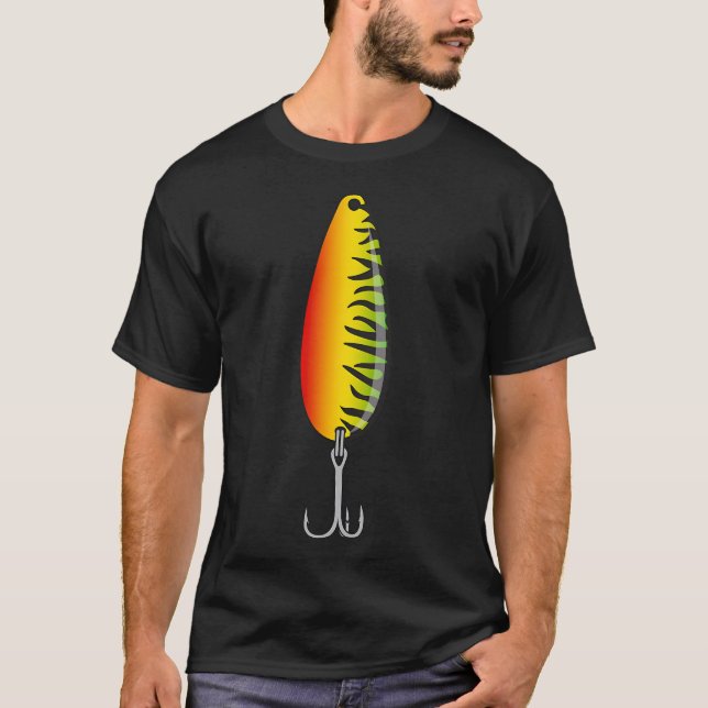 Camiseta Isca de pesca colher clássica - Cavala Quente (Frente)