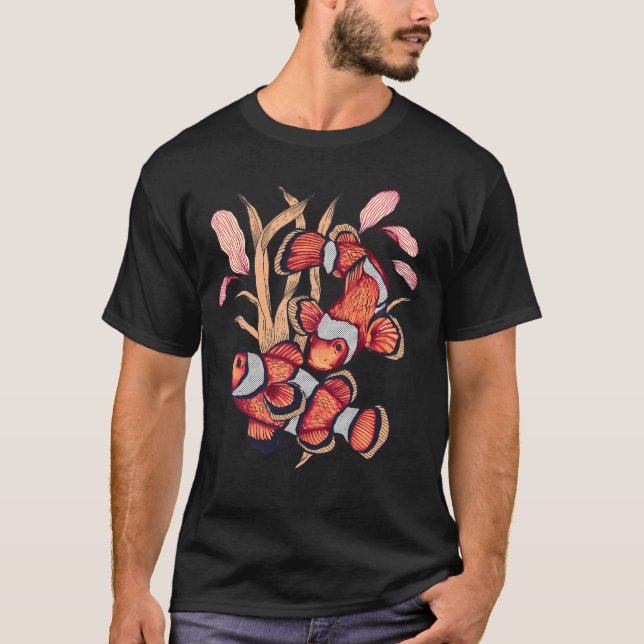 Camiseta Isca de pesca colher clássica - Listra Vermelha e  (Frente)