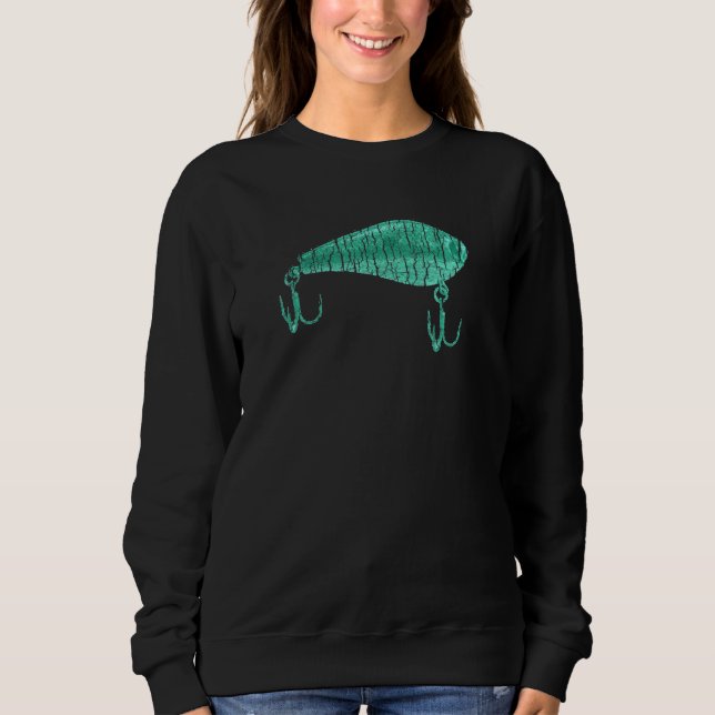 Camiseta Isca de Pesca Desgastada Turquesa (Frente)