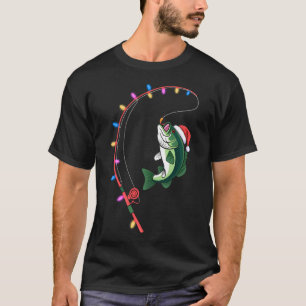 Camiseta Isca de Pesca Retro Árvore de Natal Pescadores Fis