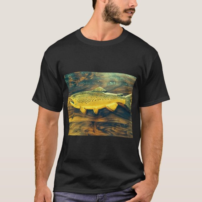 Camiseta Isca de Truta Marrom (Frente)