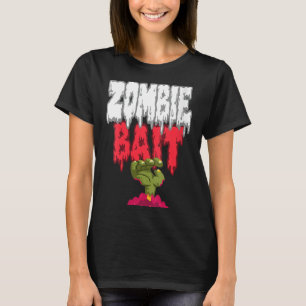 Camiseta Isca de Zumbi Feminina Saindo do Túmulo Engraçado