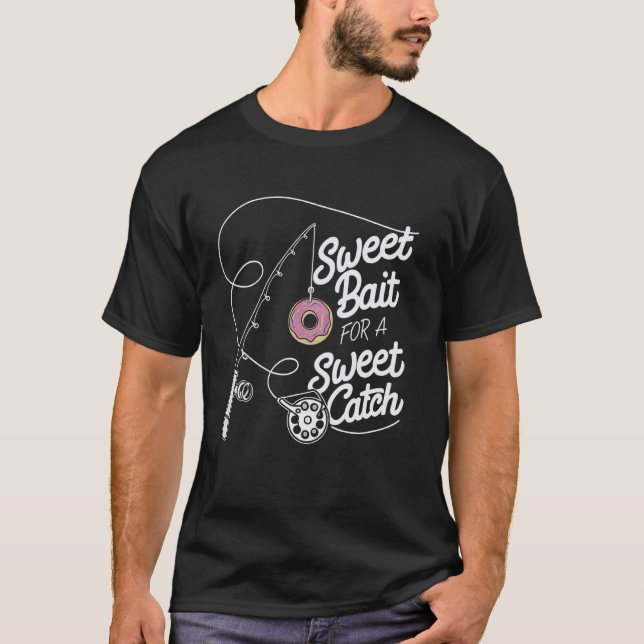 Camiseta Isca Doce de Donut de Pesca Para Uma Pescaria Doce (Frente)