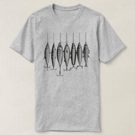 Camiseta Iscas de Pesca Cinzentas
