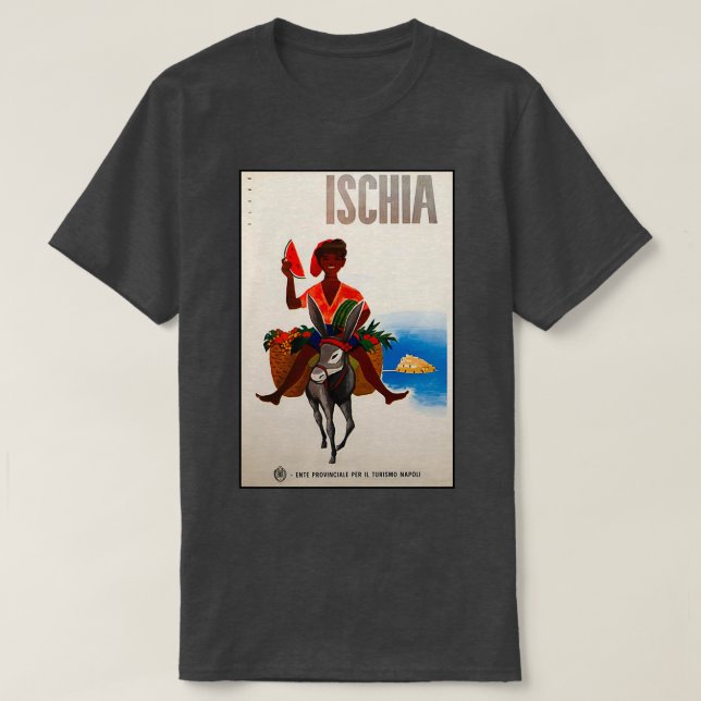 Camiseta Ischia vintage travel poster (Frente do Design)