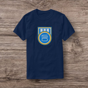 Camiseta ISD Unisex Logotipo Azul Branco Dourado