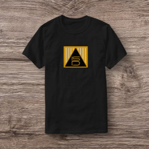 Camiseta ISD Unisex Preta e Dourada com Símbolo de