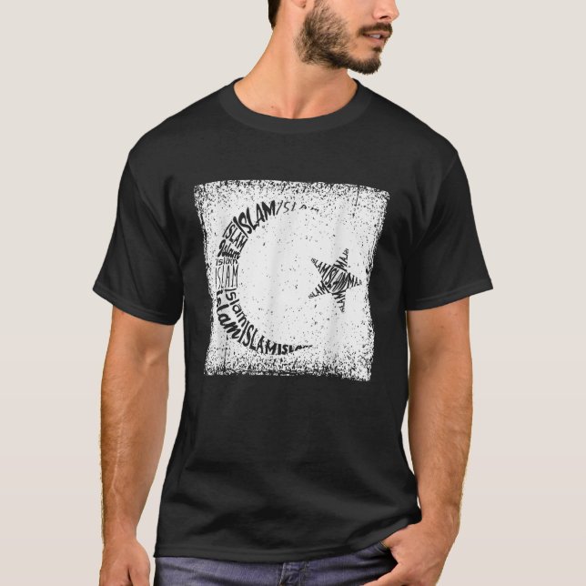 Camiseta Islã Crescente Islã Muçulmano Alá Oração Religiosa (Frente)