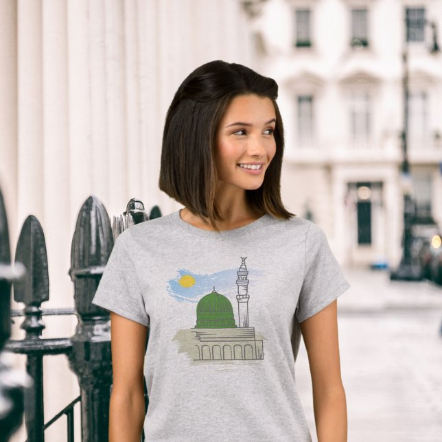 Camiseta Islâmica das Mulheres: Masjid an-Nabawi e (Criador carregado)
