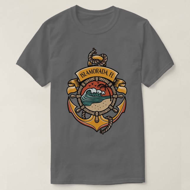 Camiseta Islamorada Florida Keys Barco Fisheries Sailing (Frente do Design)