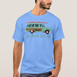 Camiseta Island Beach State Park NJ Retro Surf Wagon