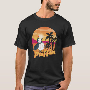 Camiseta Islândia Animal Puffin Bird Beach Palm Tree Puffi