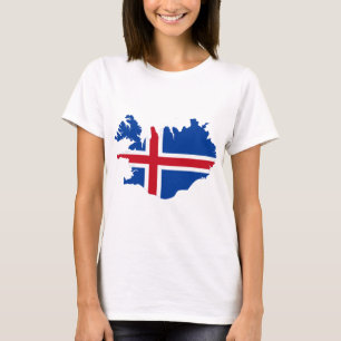 Camiseta Islândia É mapa da bandeira de Ísland