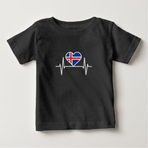 Camiseta Islândia - Islândia Flag Heartbeat