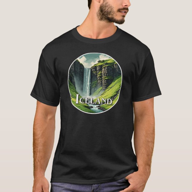 Camiseta Islândia Waterfall (Frente)