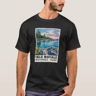Camiseta Isle Royale National Park Watercolor Vintage Art