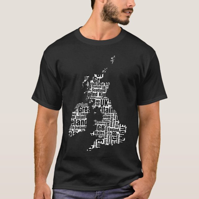 Camiseta Isles. britânicos tipográficos (Frente)