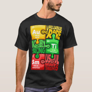 Camiseta Ism Quebra-cabeça Chemistry Time Mesa Elementos Au