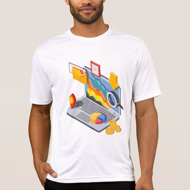 Camiseta Isometric Business Data Analytics Laptop (Frente)