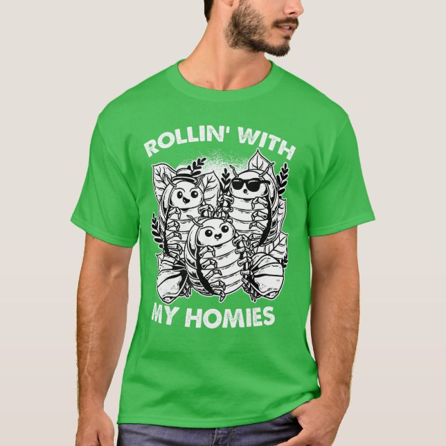 Camiseta Isópode Bicho-de-conta Rolinho Rolando com os Amig (Frente)