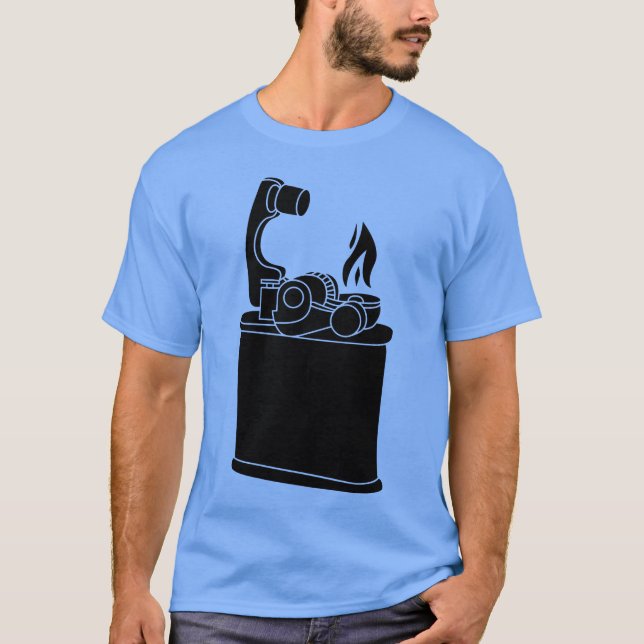Camiseta isqueiro vintage engraçado (Frente)