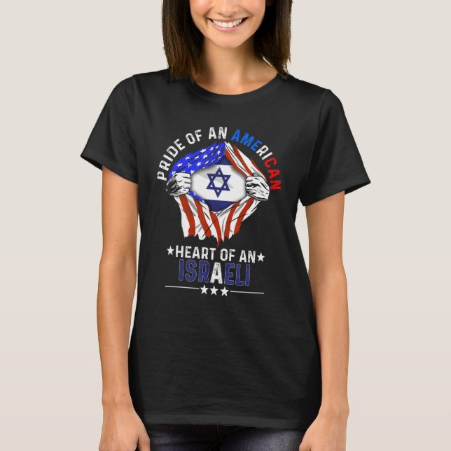 Camiseta Isr - País Estrangeiro do Orgulho Americano Israel (Frente)