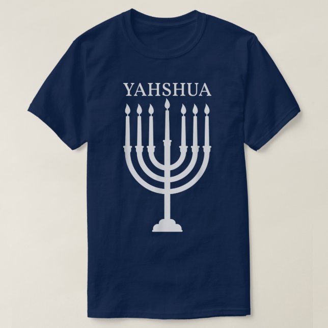 Camiseta Israel Hebraico Shalom Menorah Judaísmo Israelita (Frente do Design)