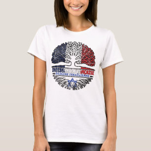 Camiseta Israel Israel, França, França, Árvore Raiz Bandeir