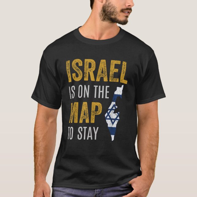 Camiseta Israel no Mapa da Terra Nacional Judaica (Frente)
