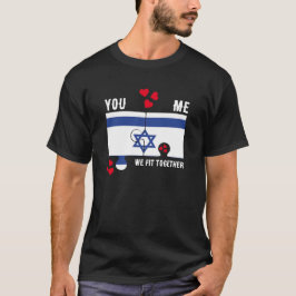 Camiseta Israel Tu B'Av WE AJUSTADO JUNTOS Casais Namorados