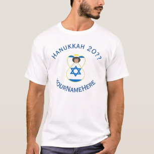 Camiseta Israelense Angel Hanukkah Sinalizador Blue Personk