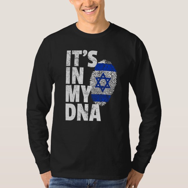 Camiseta Israelense Bandeira Está no Meu Golpe de Natal Dna (Frente)