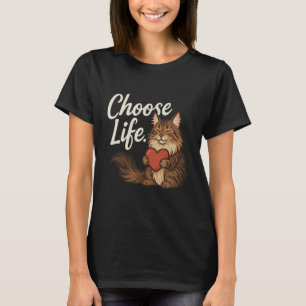 Camiseta Isso diz Escolha a Vida u2013 Gato Amor Mensagem P